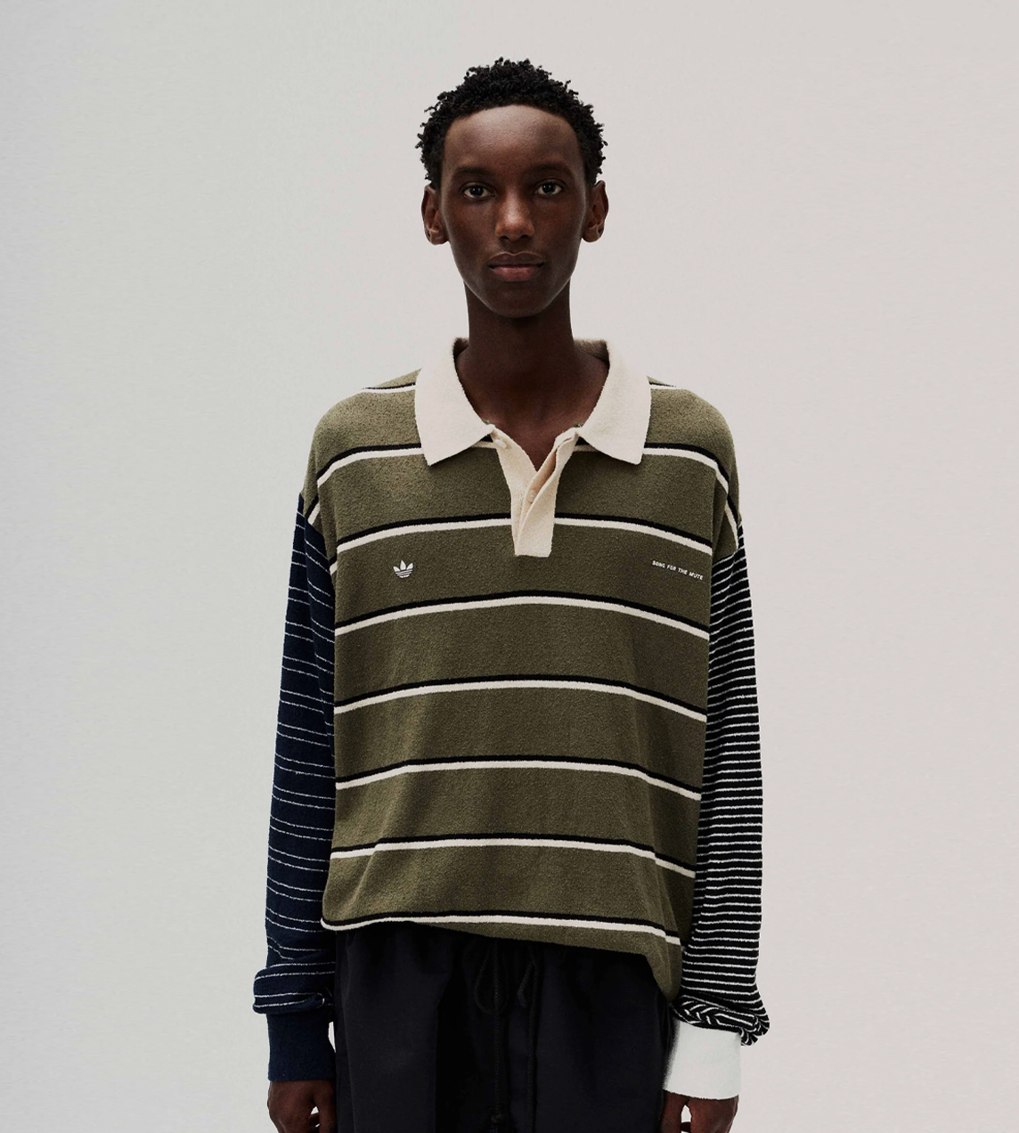SONG FOR THE MUTE - SFTM x ADIDAS 007 L/S Rugby Polo Olive Strata