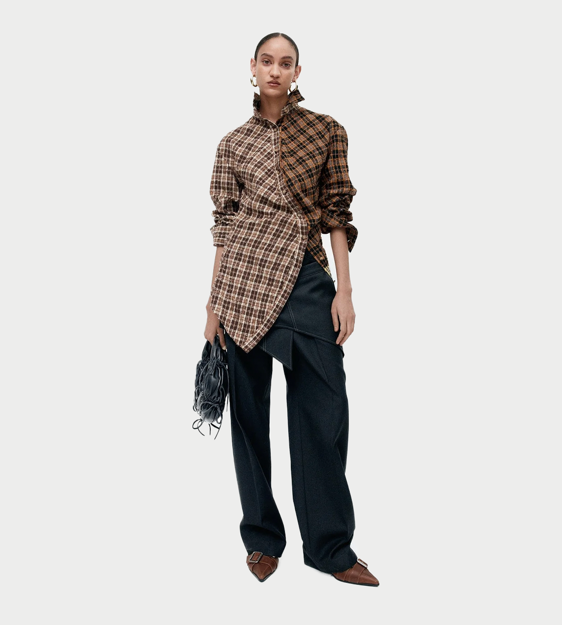 Twist Check Shirt Brown