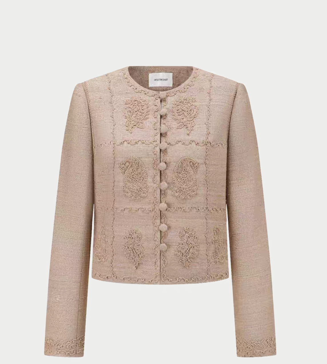 INTO THE EAST - Paisley Embroidered Coat Sand