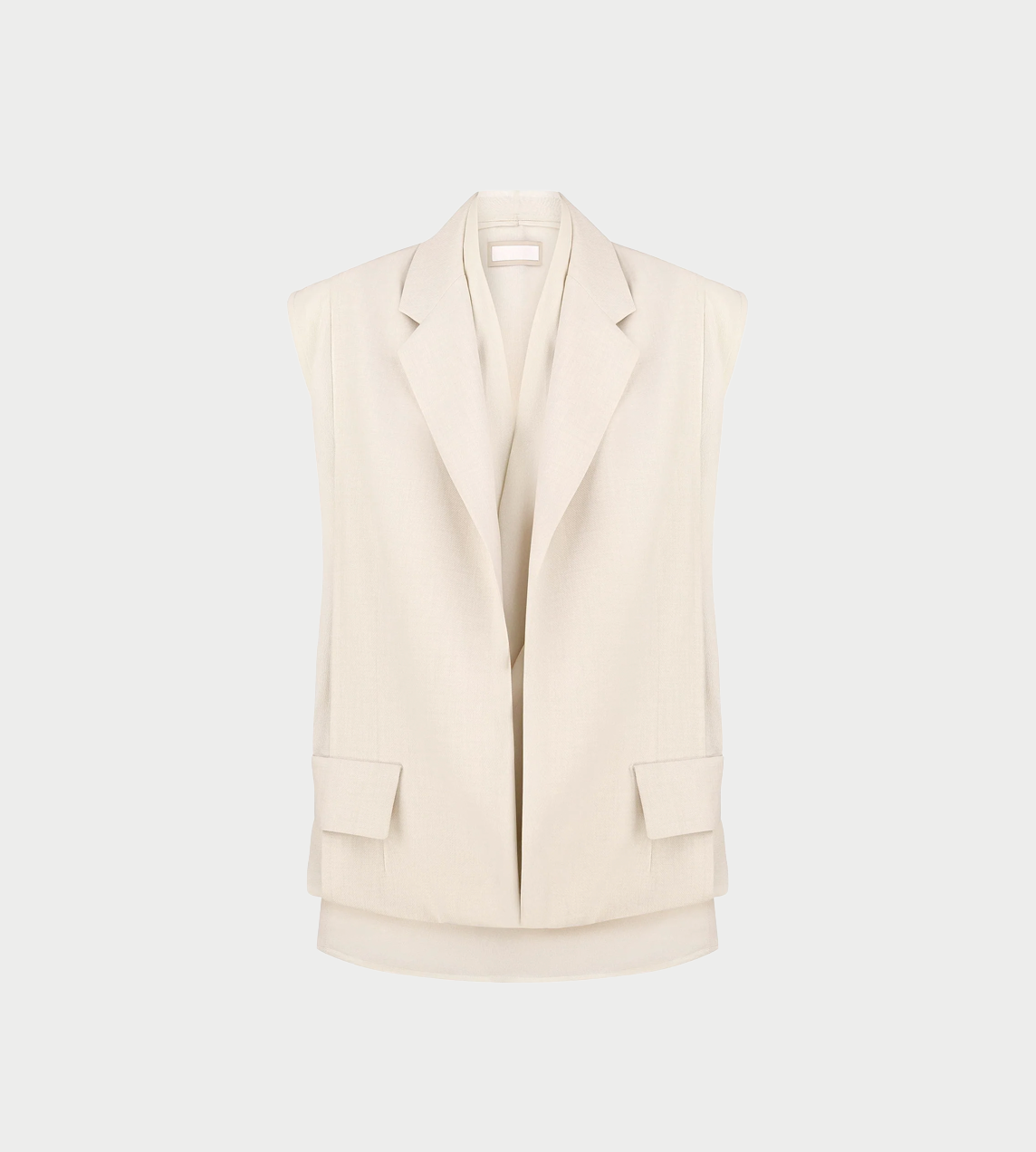 Layered Tucked-Hem Vest Ivory