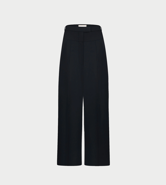 Litkovska - High-Rise Wool Wide-Leg Pants Blk