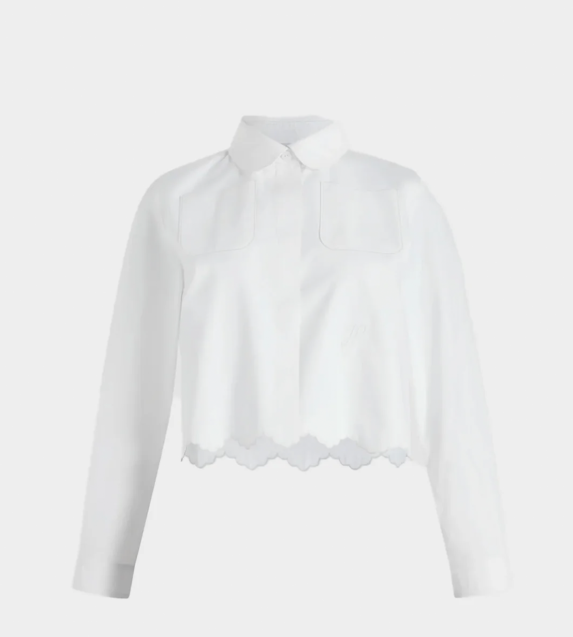 PATOU - Embroidered Cropped Shirt White