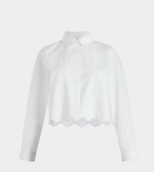 PATOU - Embroidered Cropped Shirt White