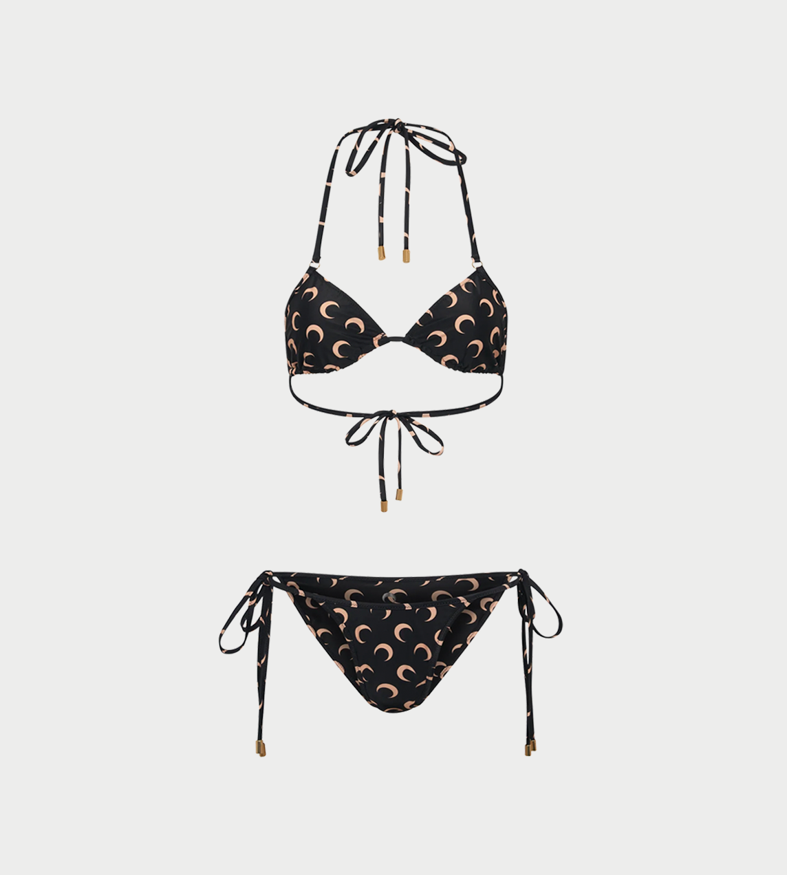 MARINE SERRE - Moon Printed Jersey Swimwear Bikini Set Blk