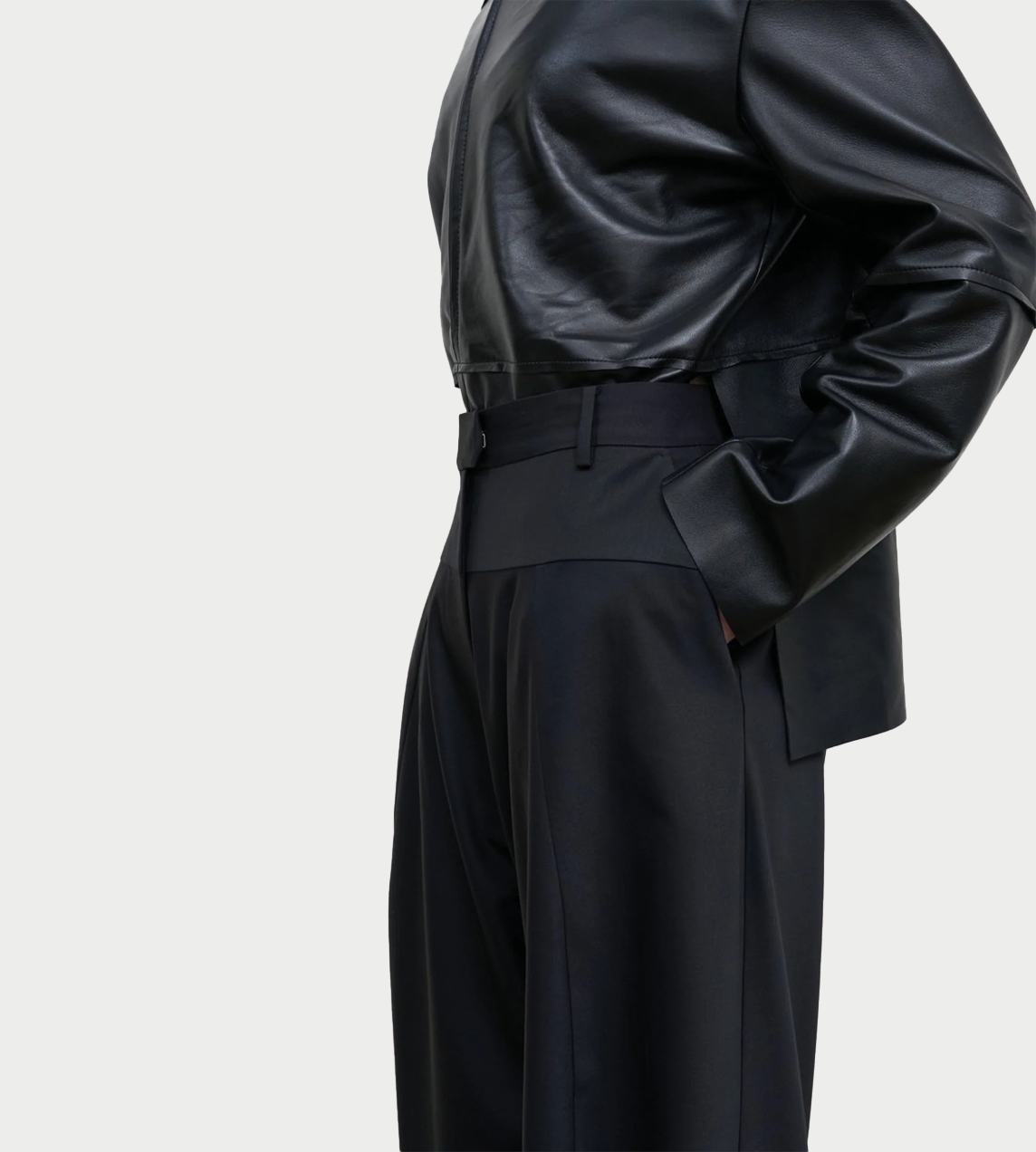 Litkovska - High-Rise Wool Wide-Leg Pants Blk