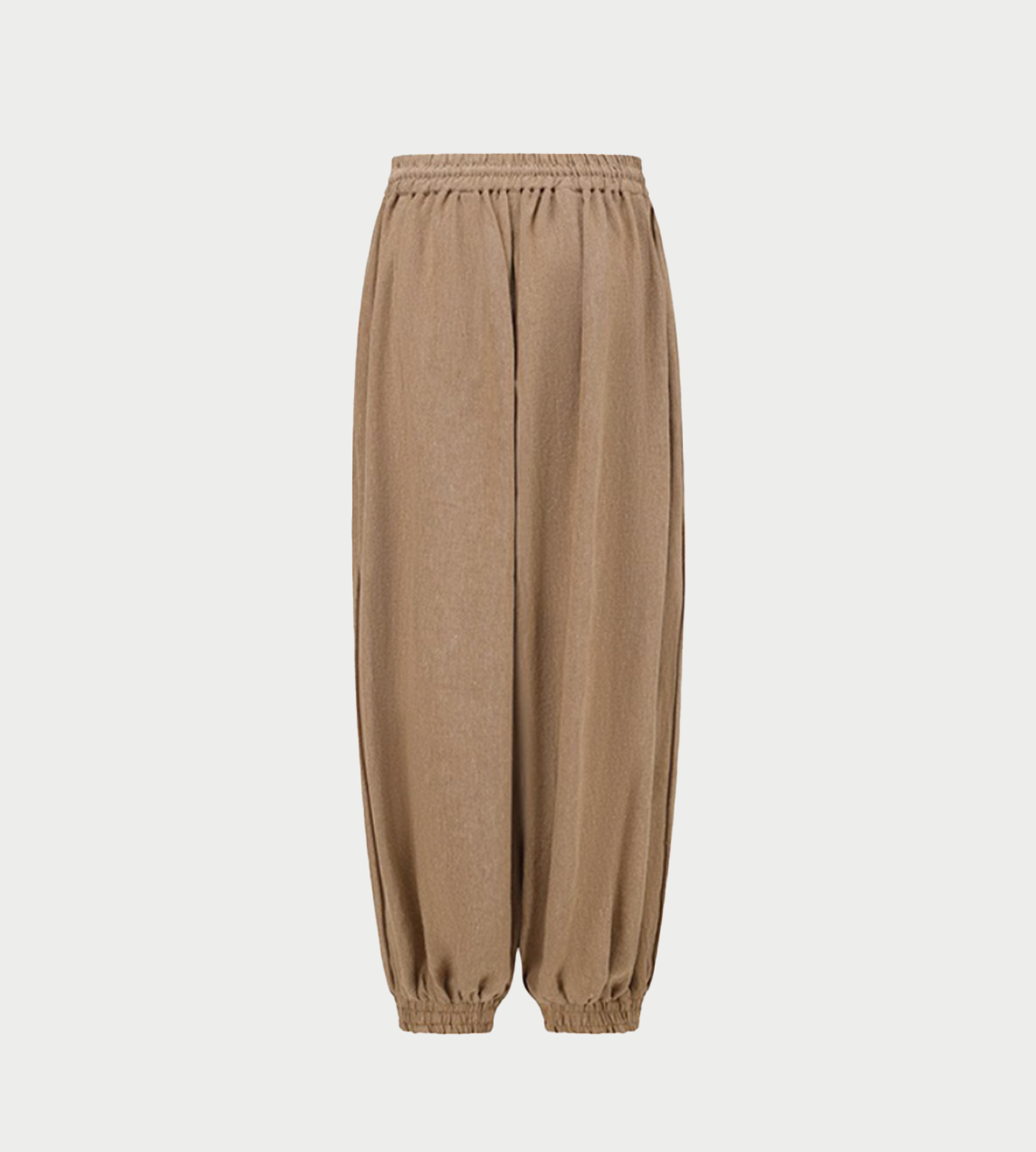 INTO THE EAST - Linen Interwoven Loose-fitting Wide- leg Pants Lt Coffee