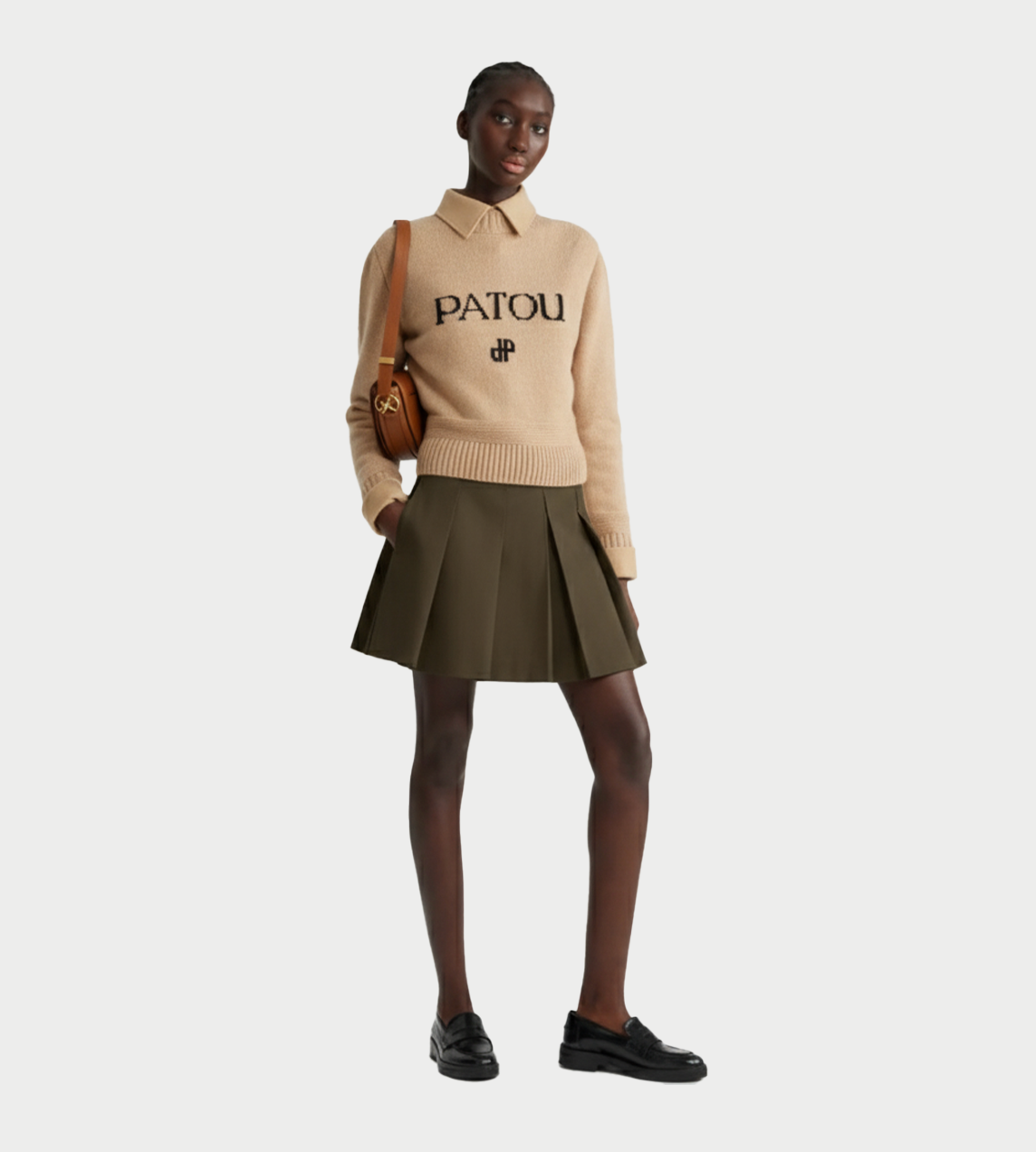 PATOU - Mini Pleated Skirt Brown
