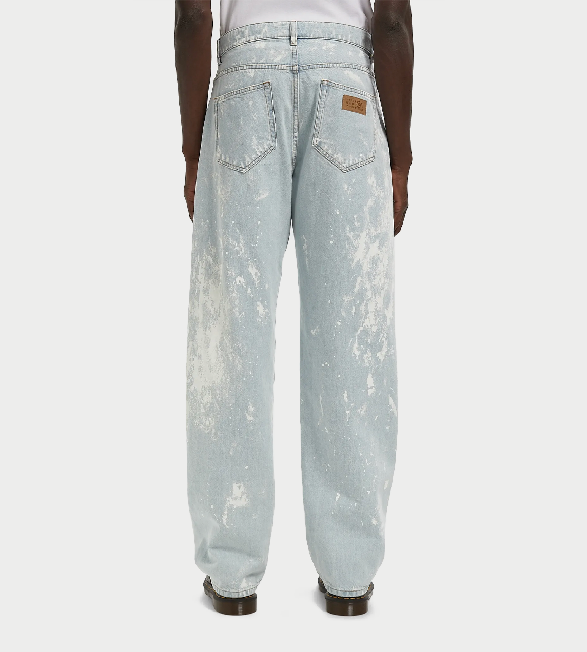 Painted Denim Straight-leg Pants