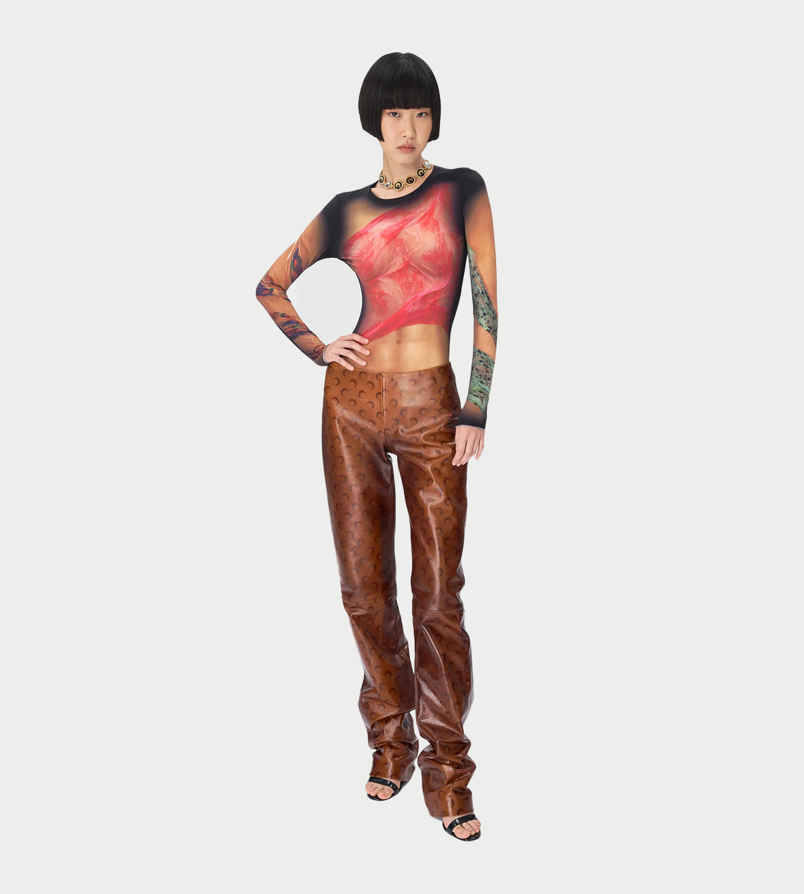 MARINE SERRE - Recycled Draped Statue Crewneck