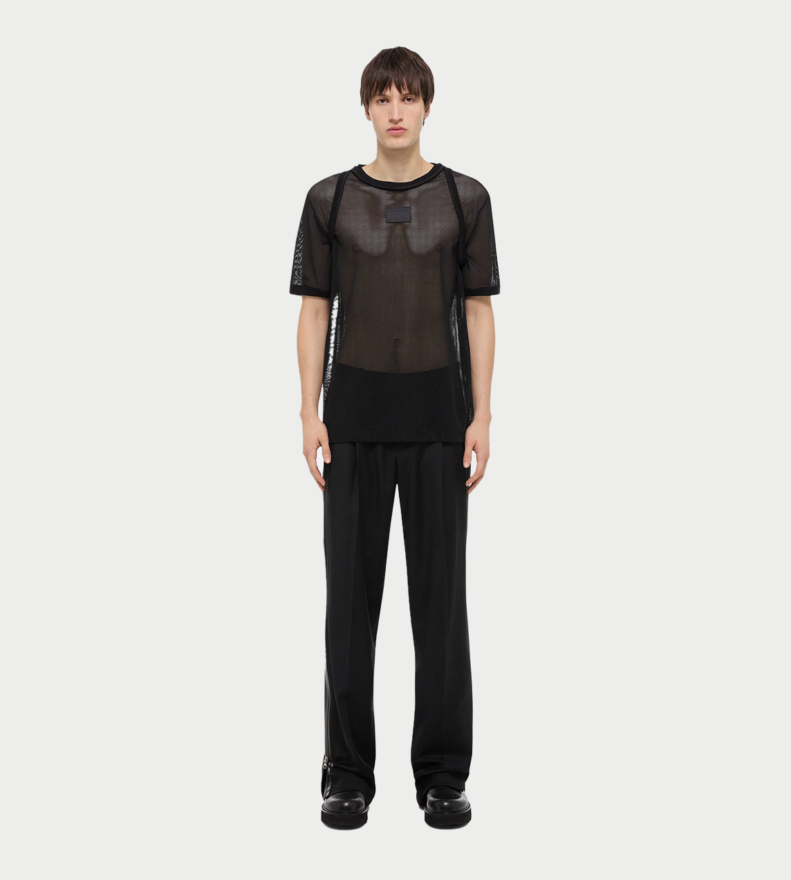 HELMUT LANG - Mesh Logo Tee Blk
