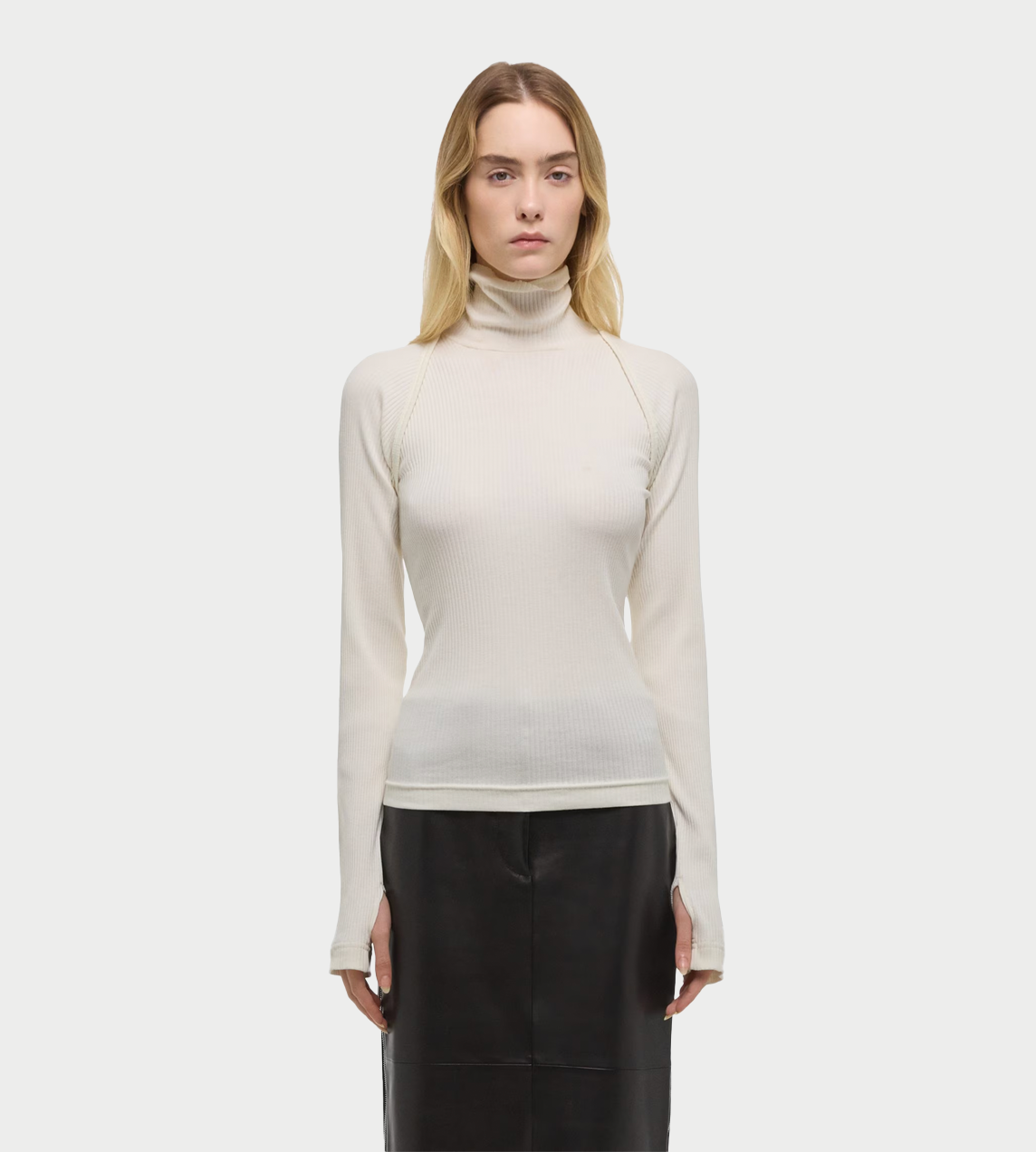 HELMUT LANG - 4x4 Turtleneck Top White
