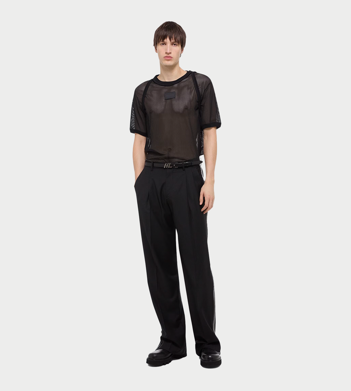 HELMUT LANG - Mesh Logo Tee Blk