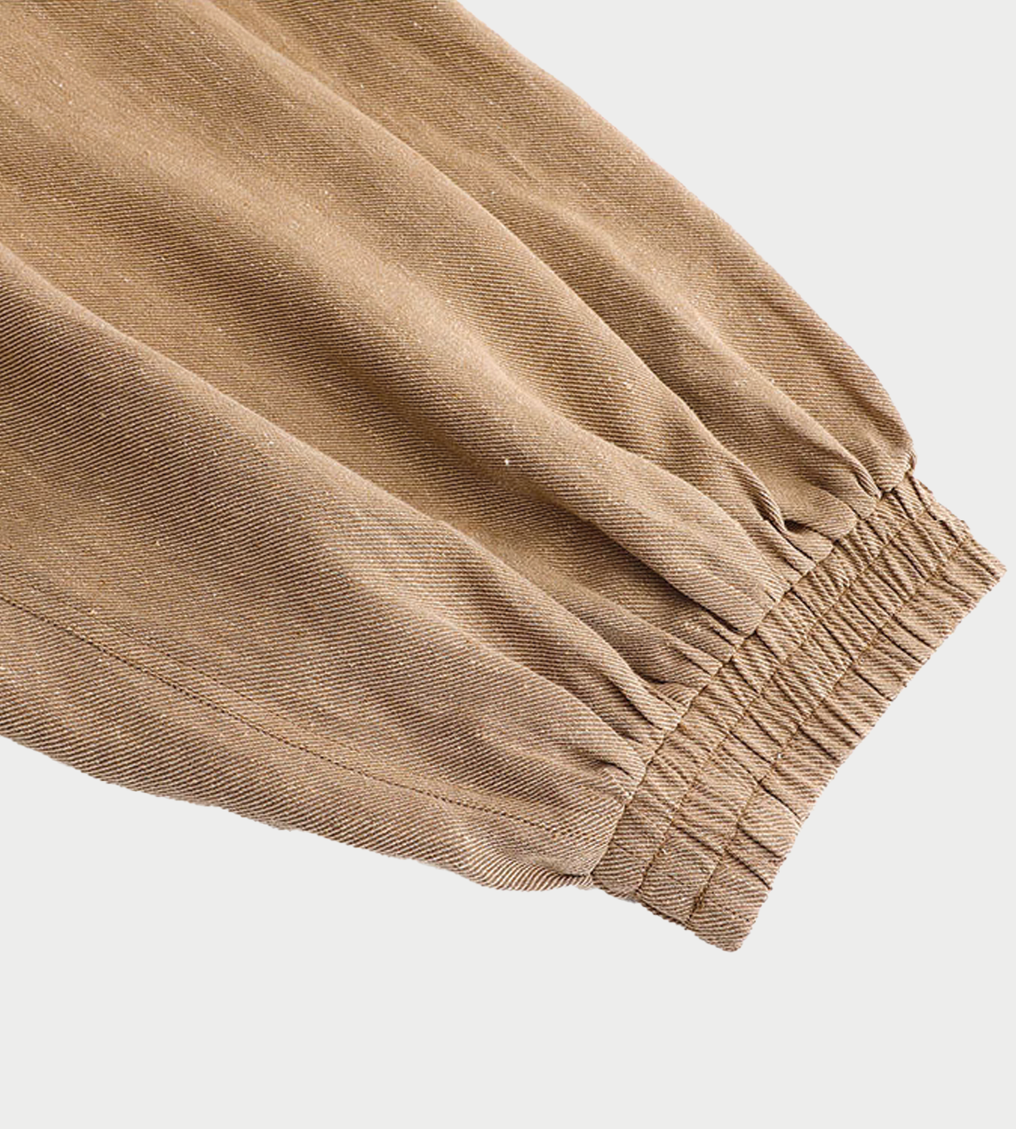 Linen Interwoven Loose-fitting Wide- leg Pants Lt Coffee