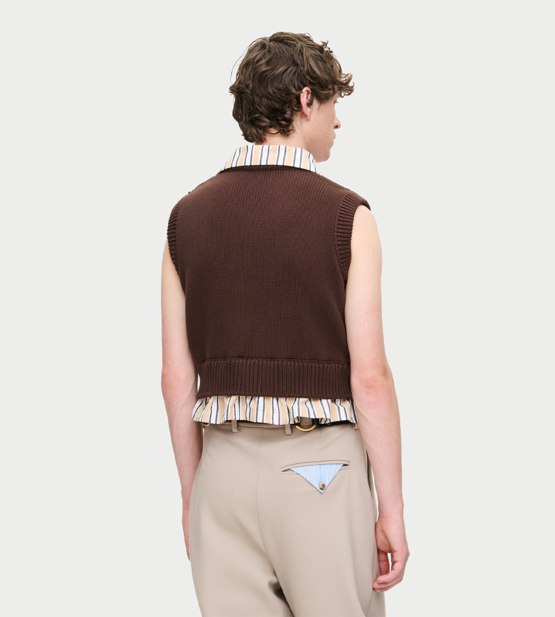 Charles Jeffrey Loverboy - Smart cropped vest Brown