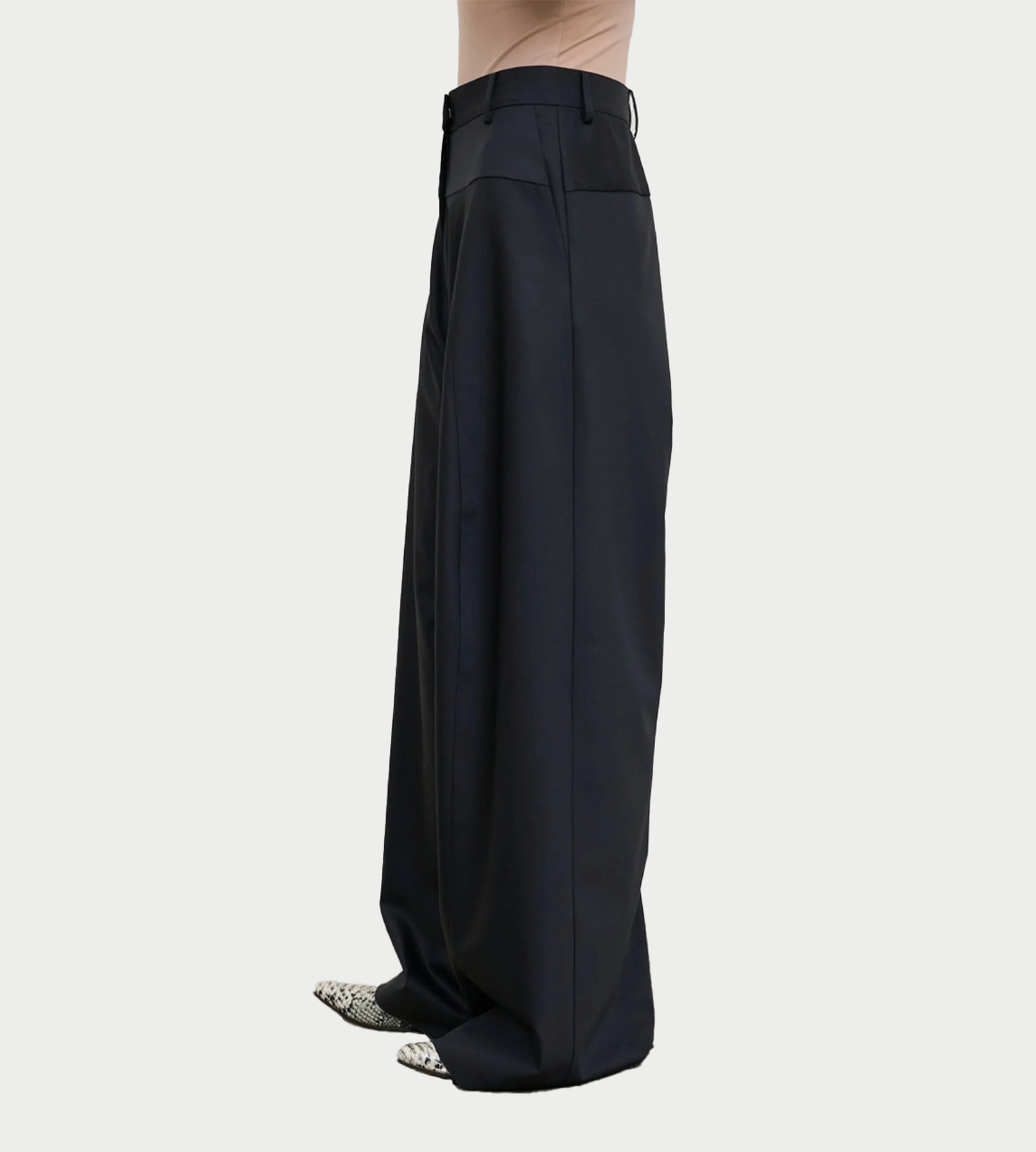 Litkovska - High-Rise Wool Wide-Leg Pants Blk