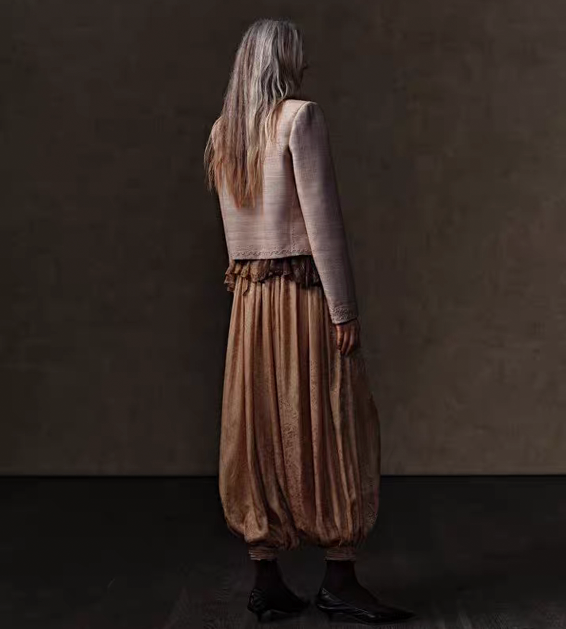 Paisley Embroidered Coat Sand