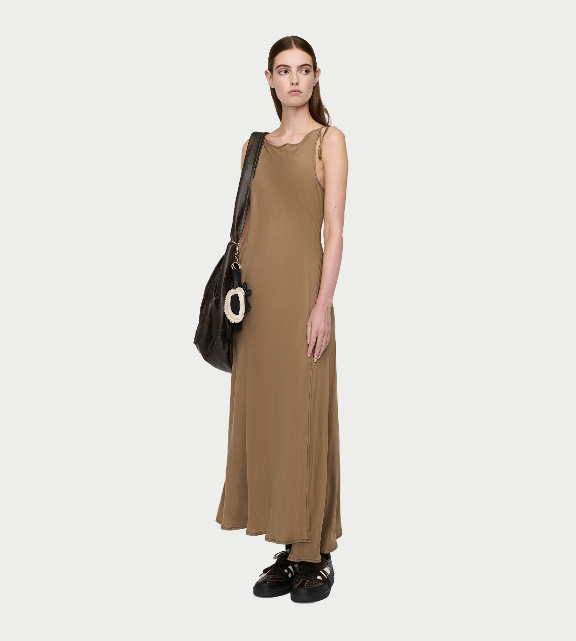 Tied Wrap Dress Camel