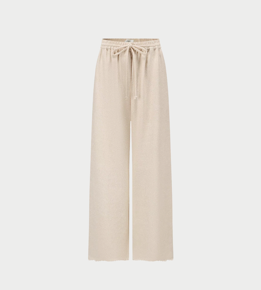 INTO THE EAST - Textured Drawstring Pants Ivory 