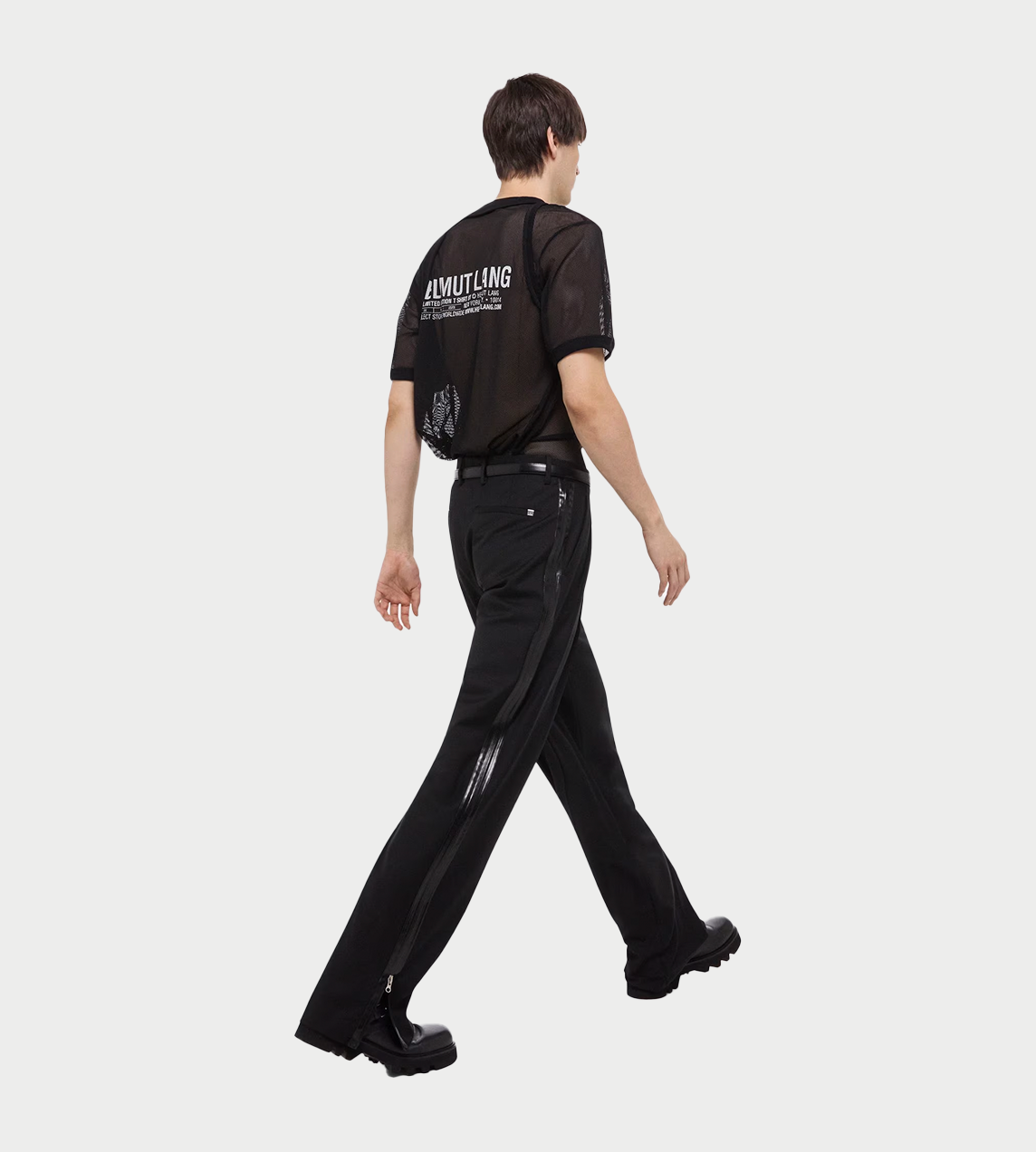 HELMUT LANG - Mesh Logo Tee Blk