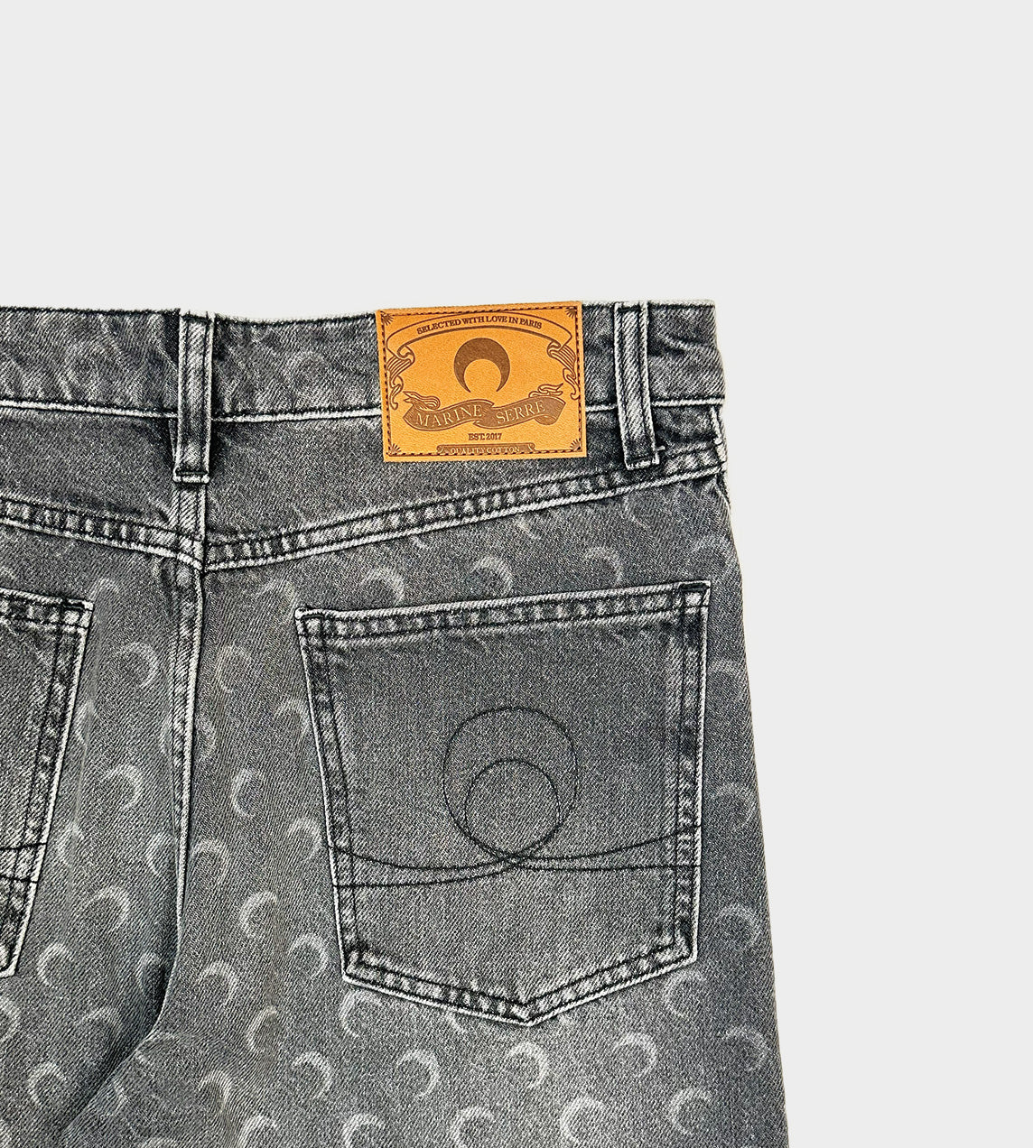Moon Laser Grey Wash Baggy Jeans W Dk Grey