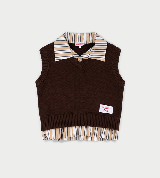 Charles Jeffrey Loverboy - Smart cropped vest Brown