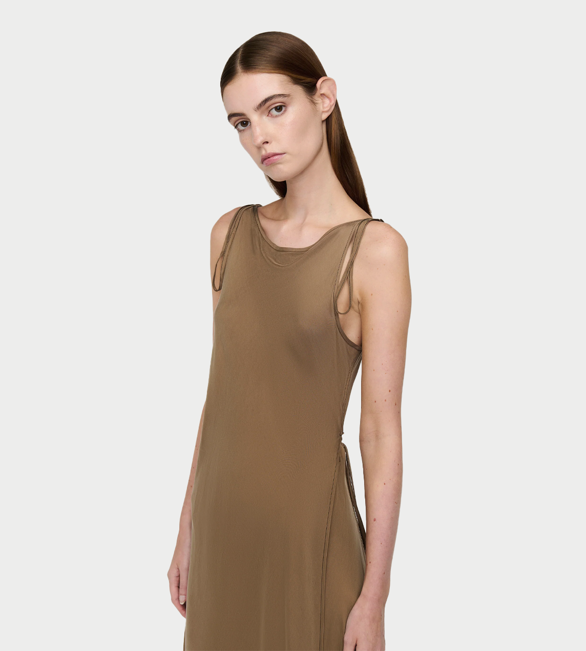 Tied Wrap Dress Camel