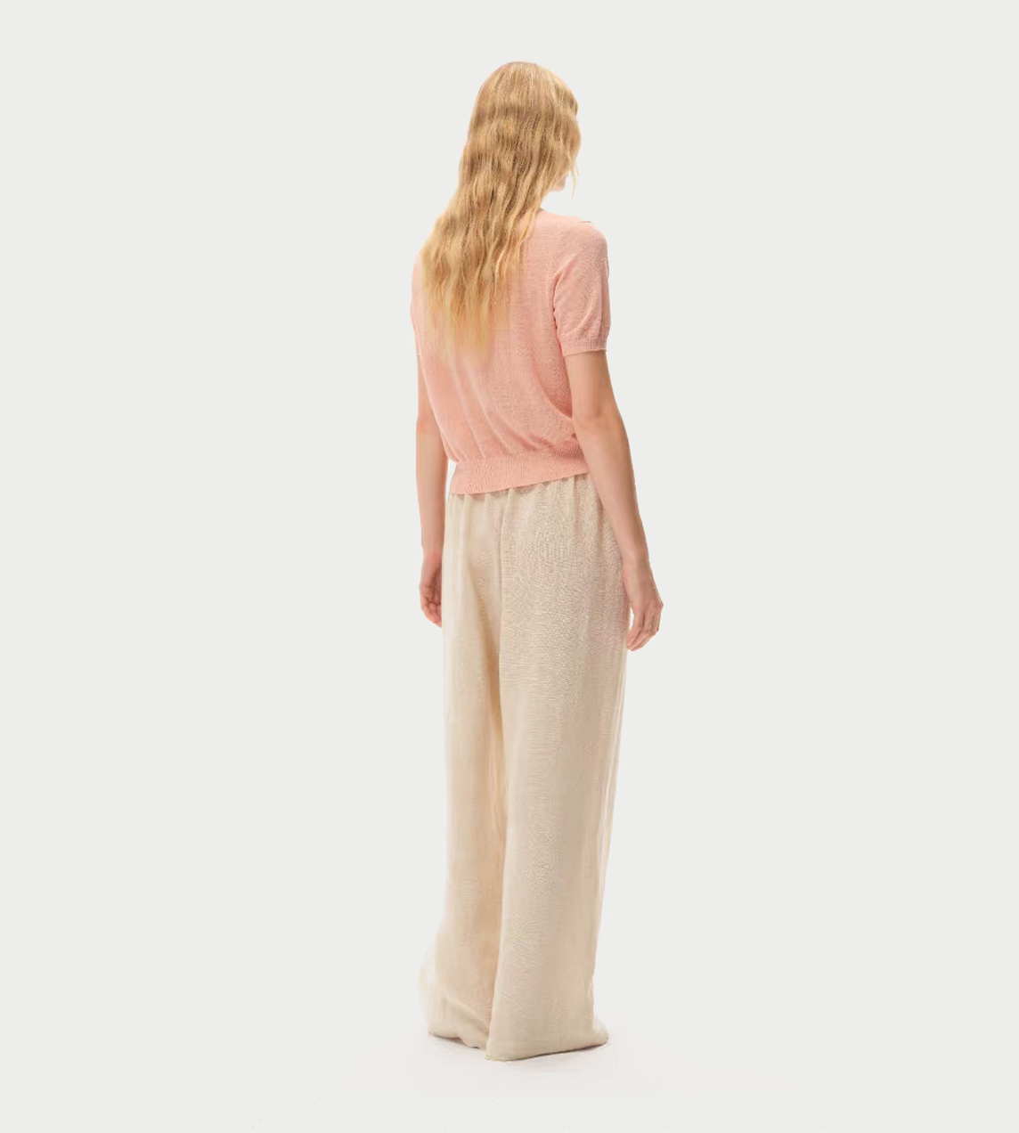 INTO THE EAST - Drawstring Straight-Leg Pants Beige