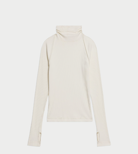 HELMUT LANG - 4x4 Turtleneck Top White