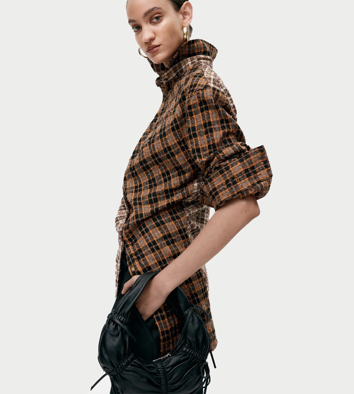 ANDERSSON BELL - Twist Check Shirt Brown