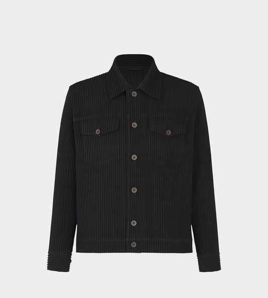 Homme Plisse Issey Miyake - Wool-like Pleated Jacket Black