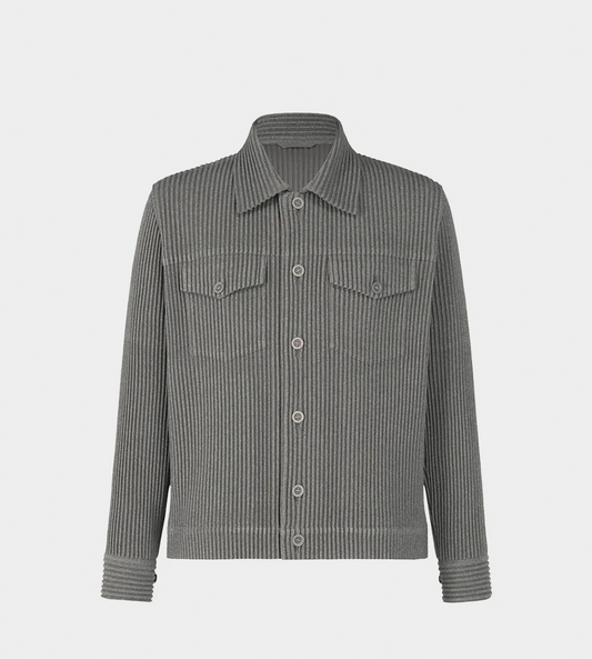 Homme Plisse Issey Miyake - Wool-like Pleated Jacket Grey