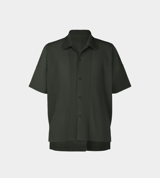 HOMME PLISSE ISSEY MIYAKE - Button-up Oversized S/L Shirt Inky Grey