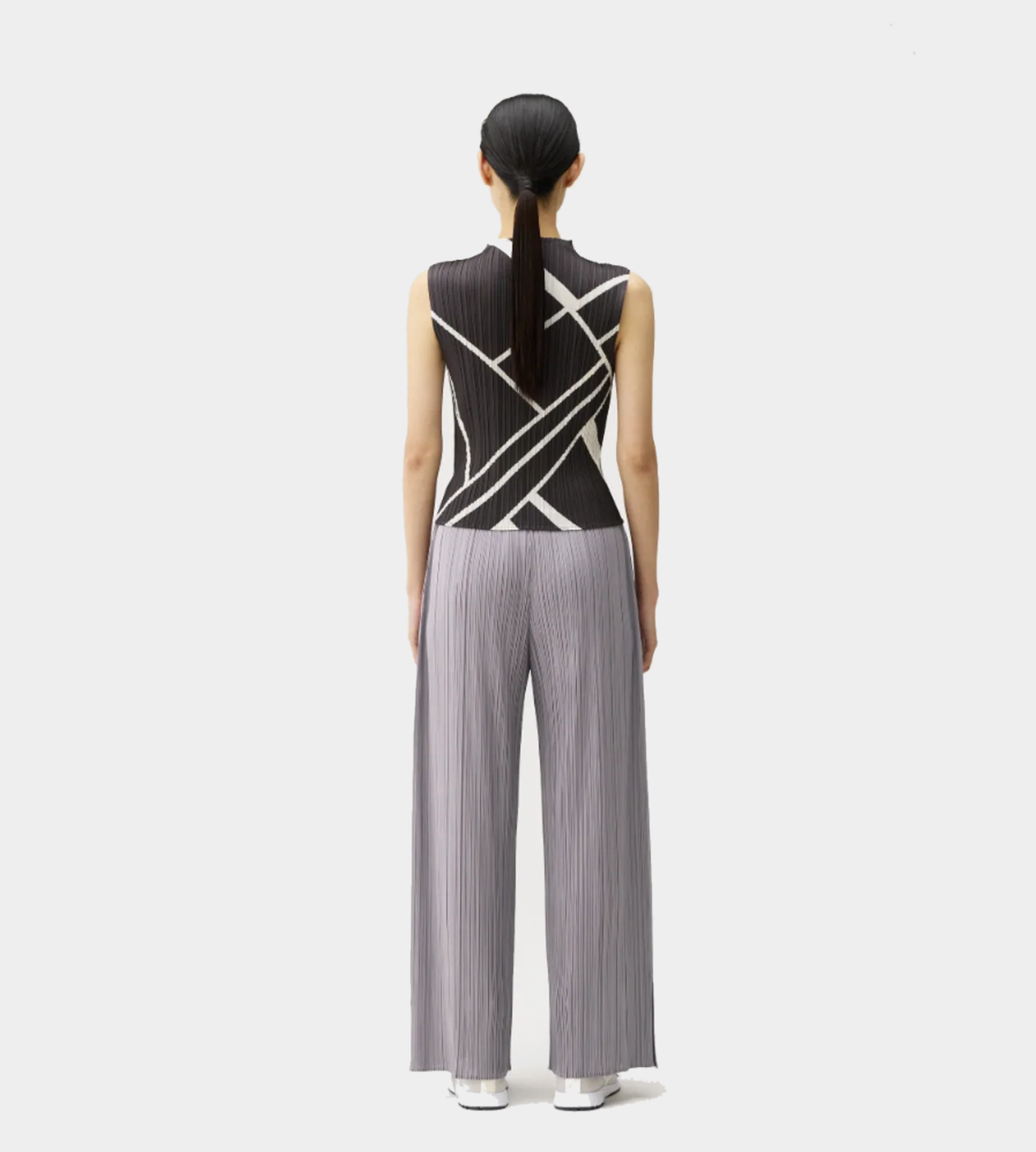 PLEATS PLEASE ISSEY MIYAKE - Fold-line Sleeveless Top Blk