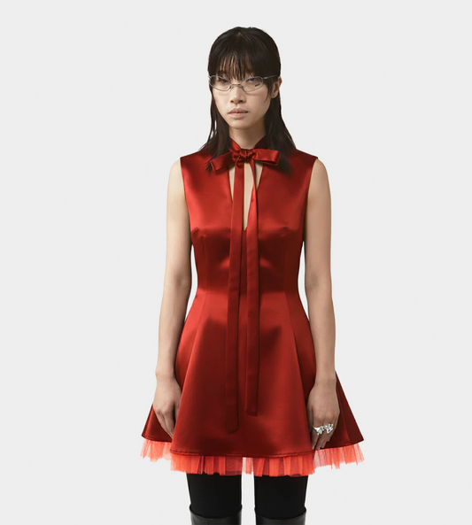 AVAVAV - Debbie Tulle Dress Satin Red