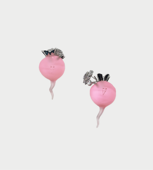 YVMIN - Transparent Radish Stud Earring Pink (Pair)