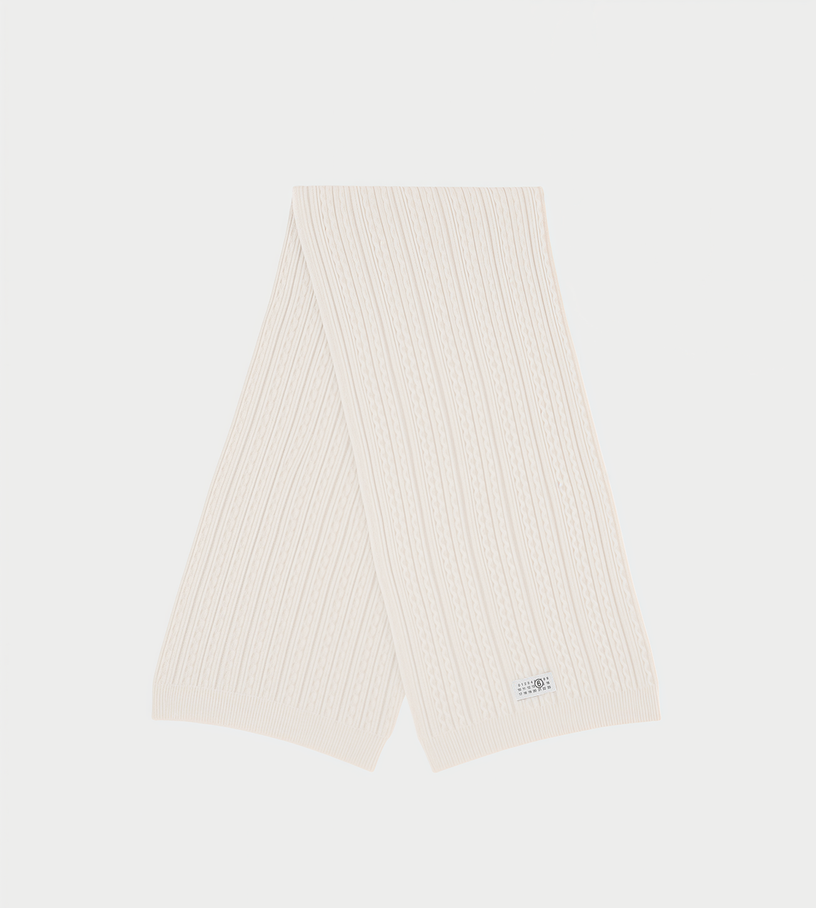 MM6 MAISON MARGIELA - Numberic Patch Ribbed Scarf White