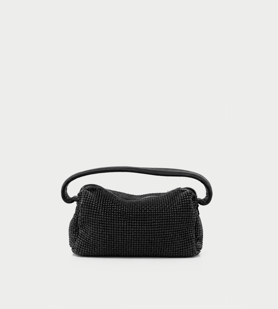 GUIDI - Woven Handle Bag Kangaroo Blk JAN3 