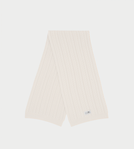 MM6 MAISON MARGIELA - Numberic Patch Ribbed Scarf White