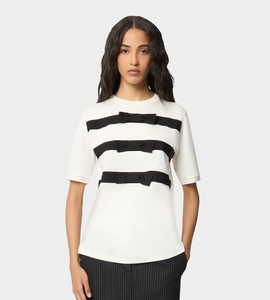 NINA RICCI - Bow-detail T-shirt White