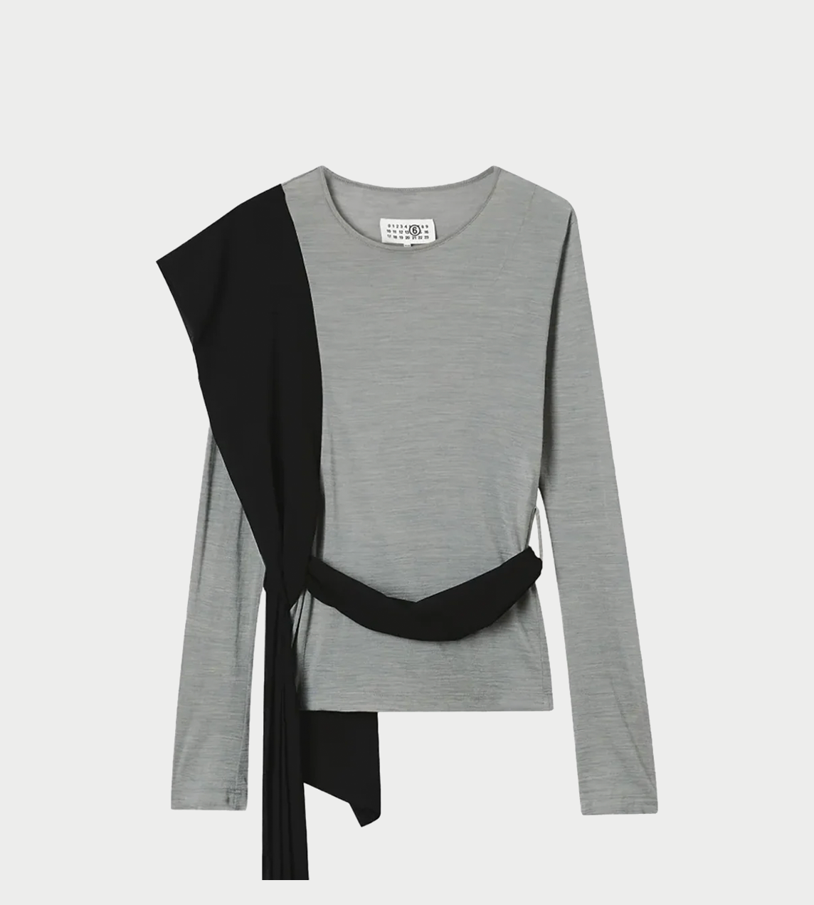 MM6 MASION MARGIELA - Scarf-detailed L/S Top Grey