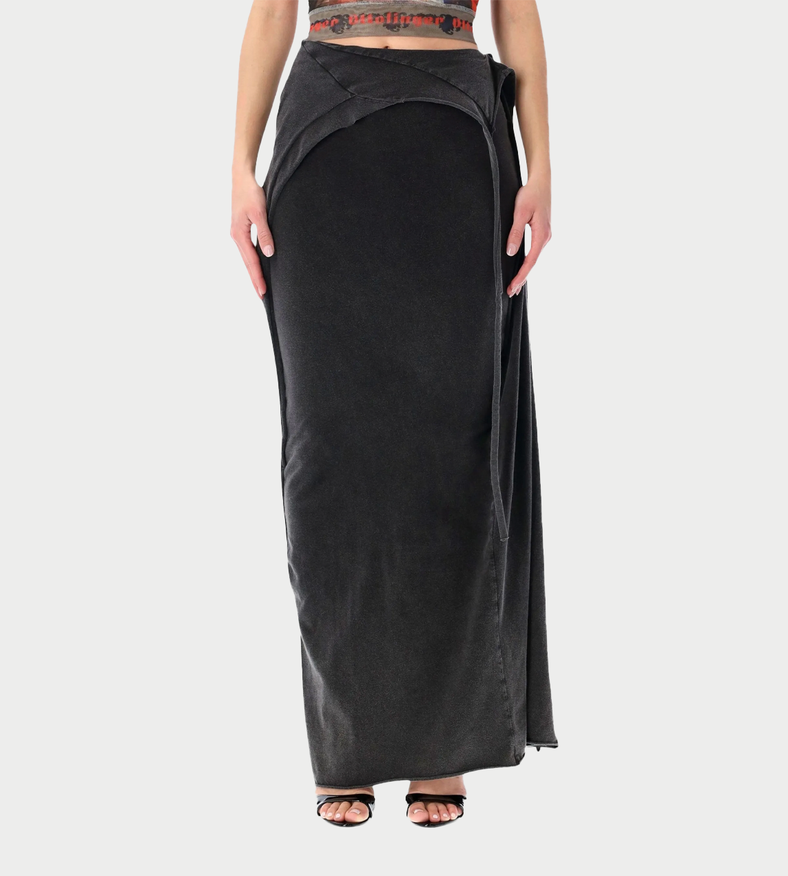 OTTOLINGER - Slitted Maxi Skirt Blk