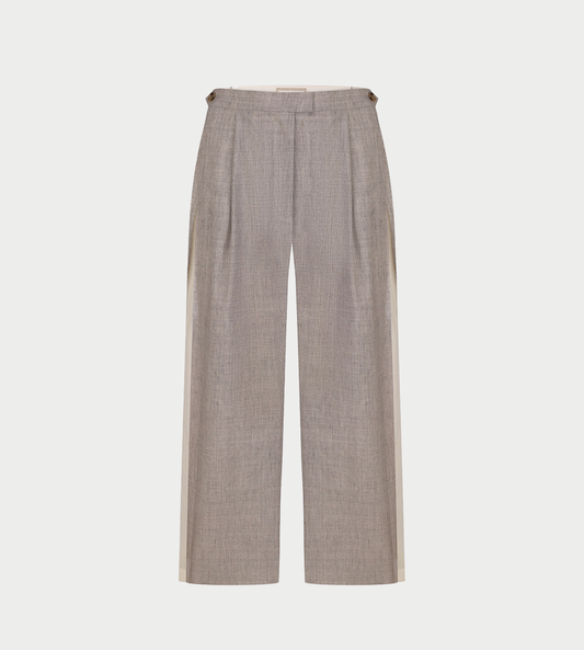 LITKOVSKA - Pants With Frayed-Edge Side Stripes Grey