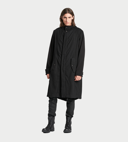MASNADA - Double-layered Hooded Parka Blk