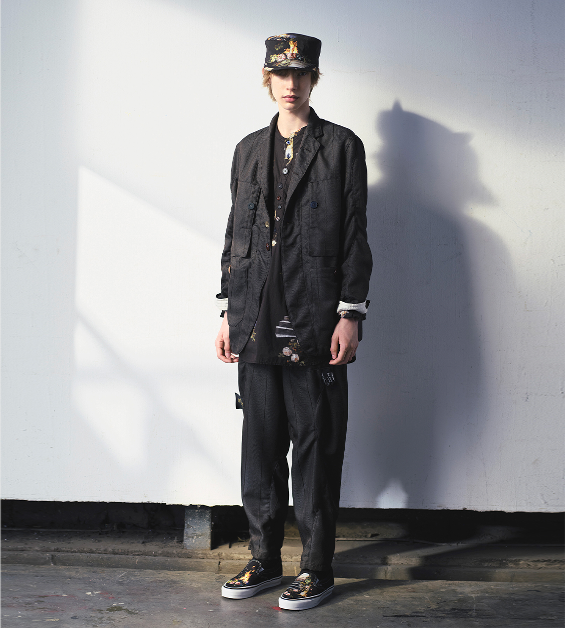 UNDERCOVER - All-over Flower Print Cap Blk