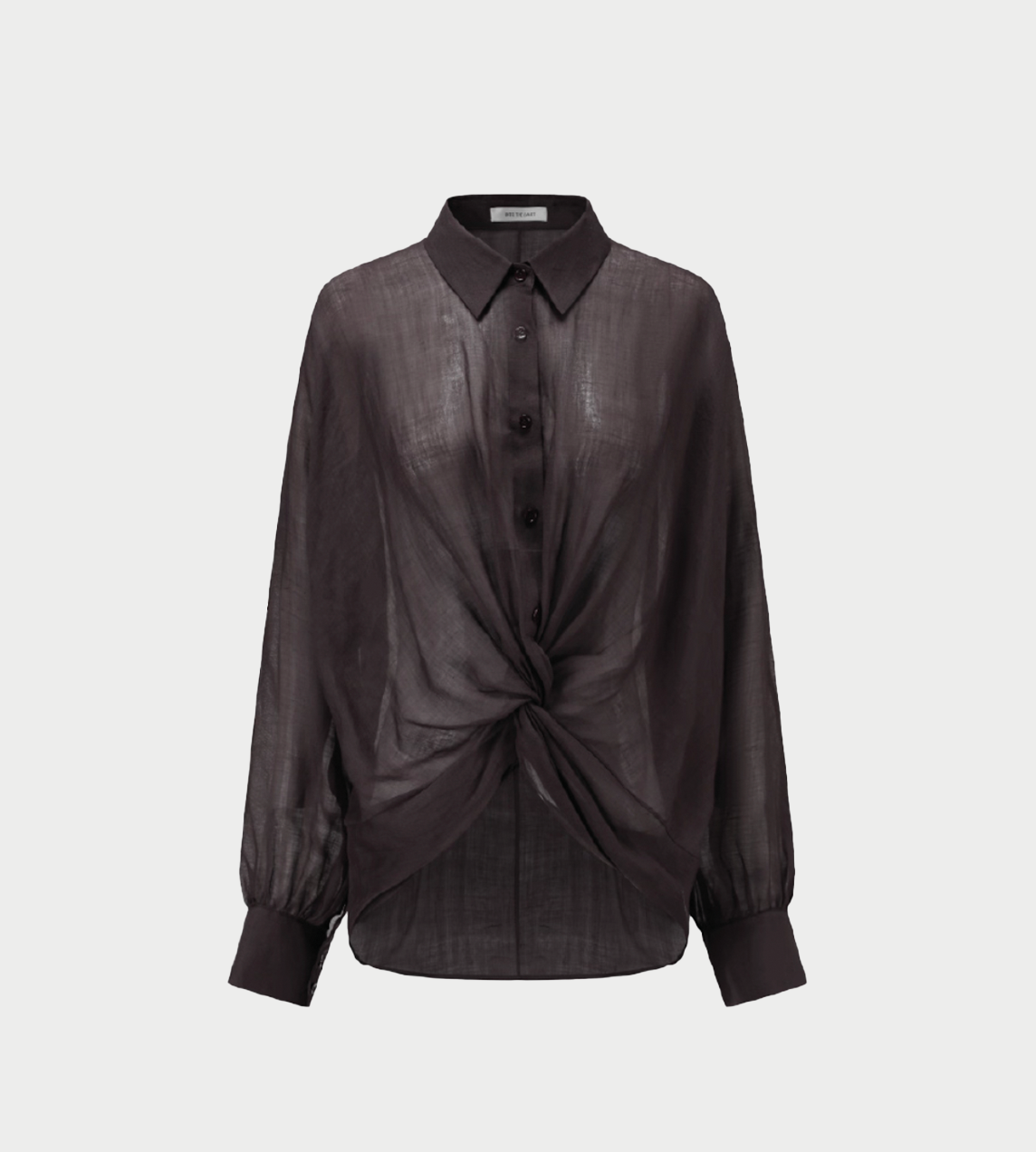 INTO THE EAST - Ramie Twisted Shirt Coffee