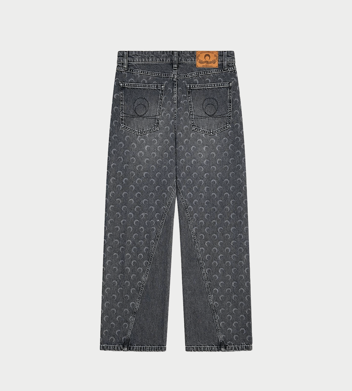 MARINE SERRE - Moon Laser Grey Wash Baggy Jeans W Dk Grey