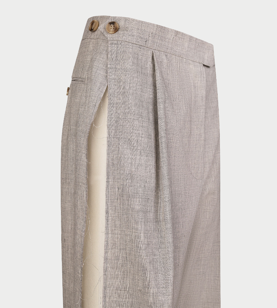 LITKOVSKA - Pants With Frayed-Edge Side Stripes Grey