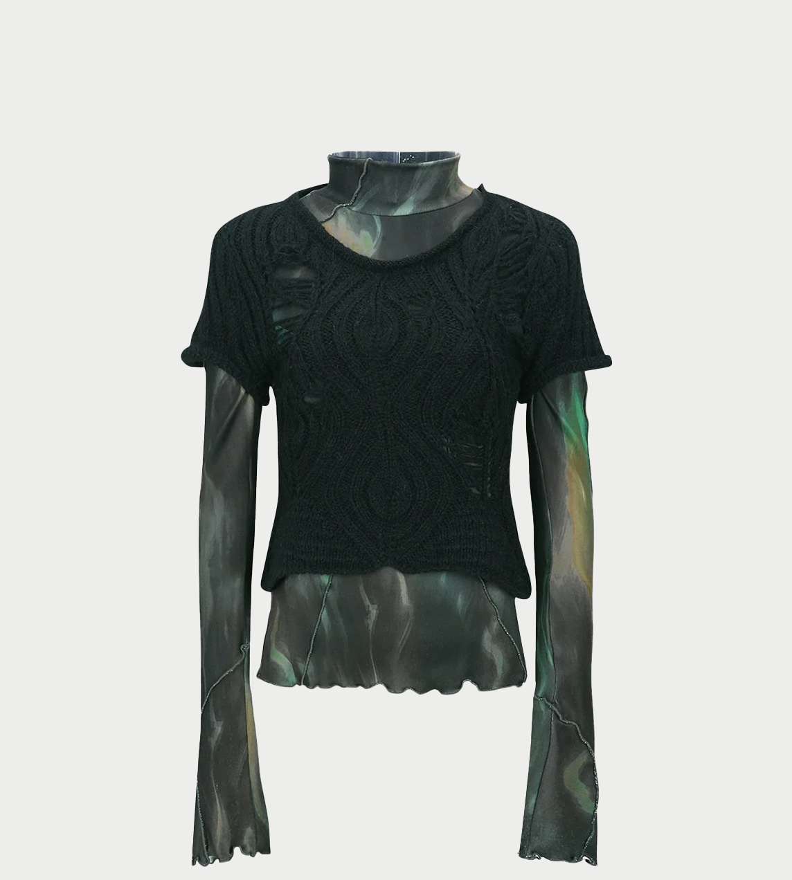 ANDERSSON BELL - Cap Sleeve Sweater Layered Top Blk