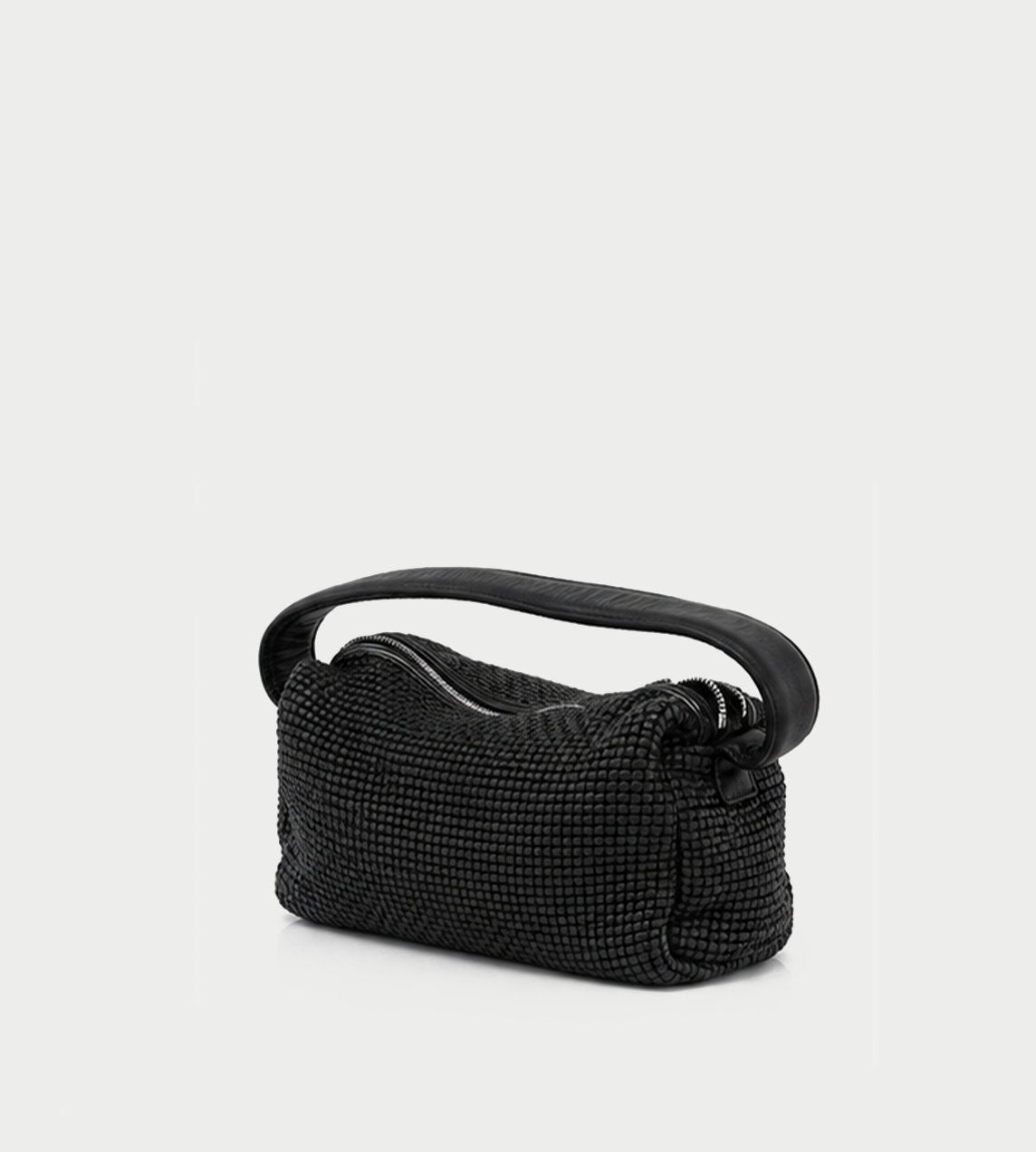 GUIDI - Woven Handle Bag Kangaroo Blk JAN3 