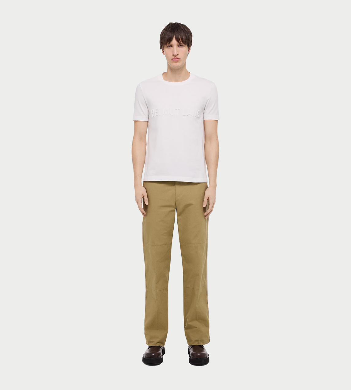 HELMUT LANG - Embossed Logo Tee White
